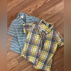 Carter's Yellow Plaid and Blue Striped Kids Shirts